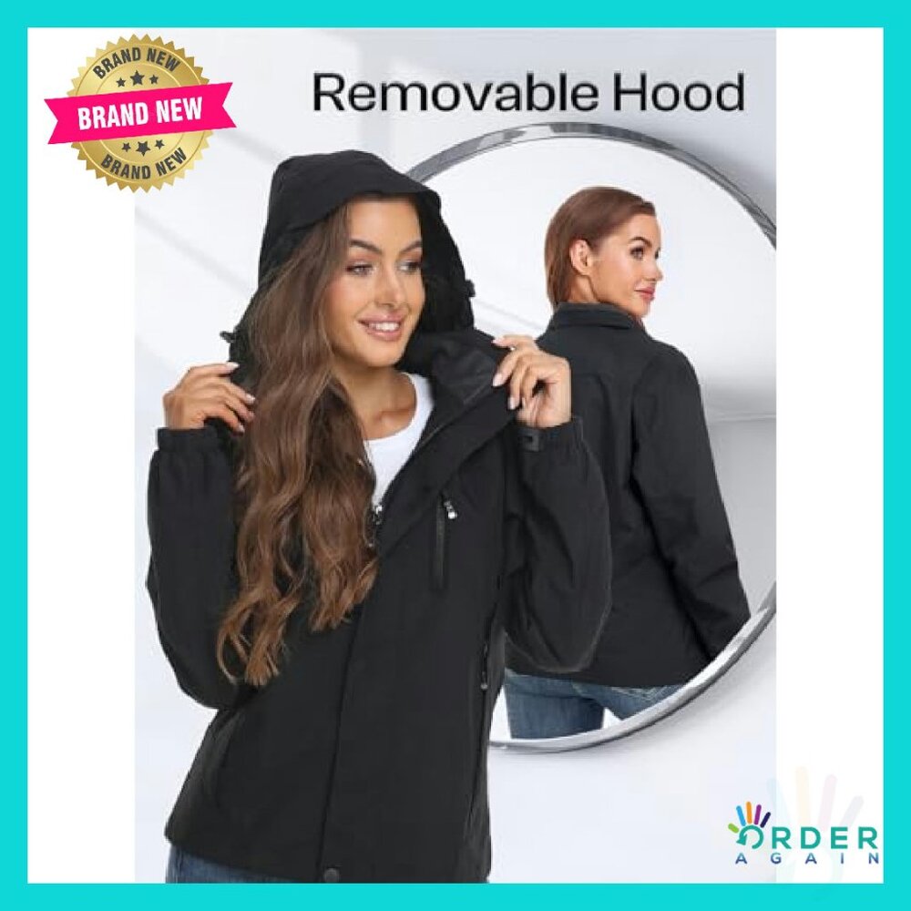 Lightweight Waterproof Rain Jacket Removable Hood… - image 5
